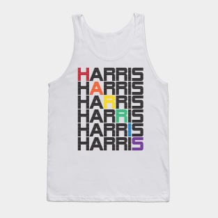 HARRIS rainbow text stacks Tank Top